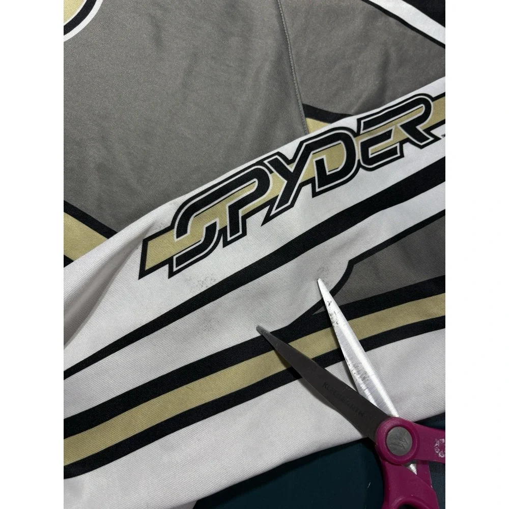 Vintage Spyder Paintball Jersey Men Large Black Silver Double Sided Airsoft Rare